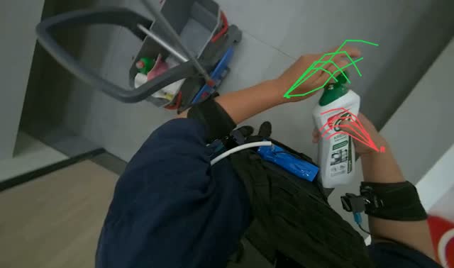 Preparing mop bucket solution: egocentric robotics sample