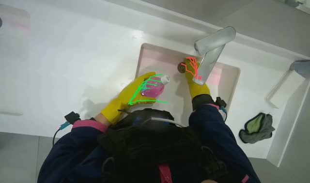 Cleaning bathroom sinks: egocentric robotics sample