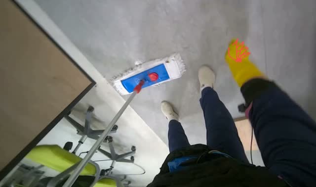 Mopping floor and moving furniture: egocentric robotics sample