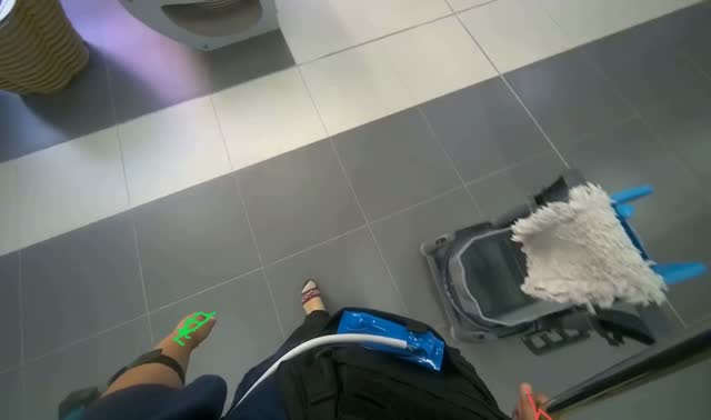 Mopping office floor: egocentric robotics sample