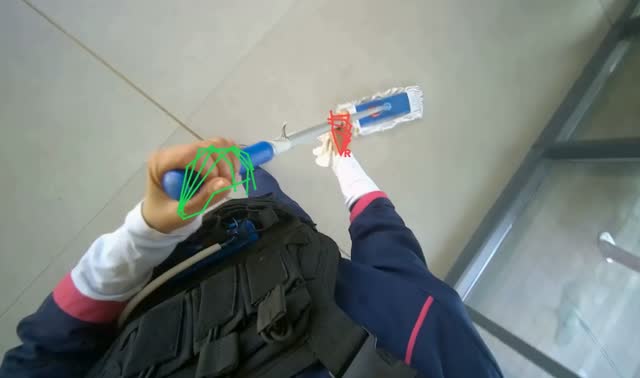 Mopping tiled floor: egocentric robotics sample