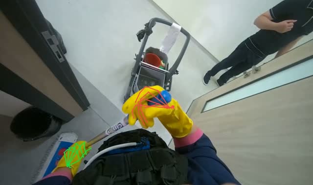 Mopping office floor: egocentric robotics sample