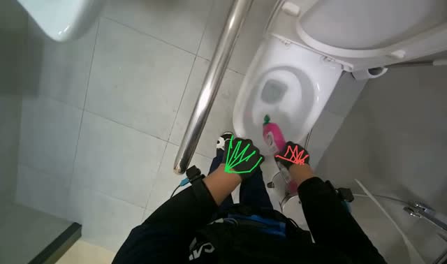 Cleaning toilet bowl and seat: egocentric robotics sample
