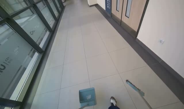 Sweeping hallway floor: egocentric robotics sample
