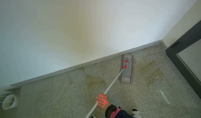Mopping landing floor: egocentric robotics sample