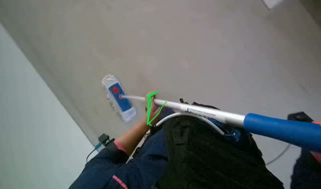 Mopping hallway floor: egocentric robotics sample