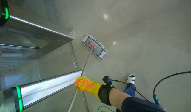 Mopping entrance floor: egocentric robotics sample