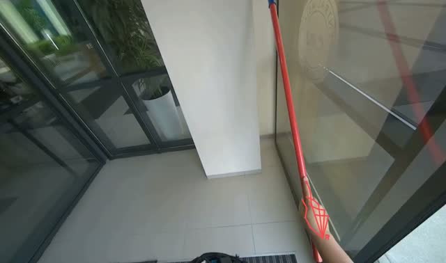 Dusting glass entrance doors and frames: egocentric robotics sample
