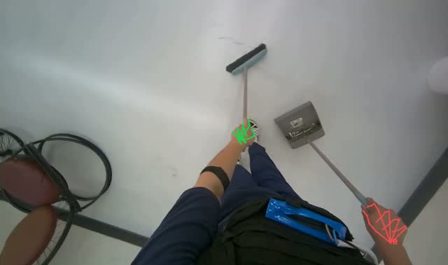 Sweeping office floor: egocentric robotics sample