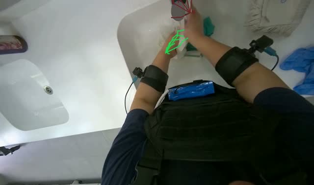 Washing cleaning cloths and sponge: egocentric robotics sample
