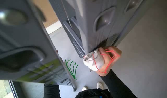 Setting up ladder for work: egocentric robotics sample
