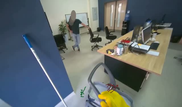 Preparing and cleaning mop head: egocentric robotics sample