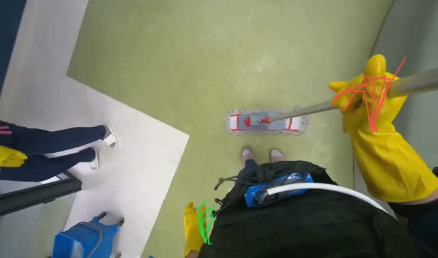 Mopping office floor: egocentric robotics sample