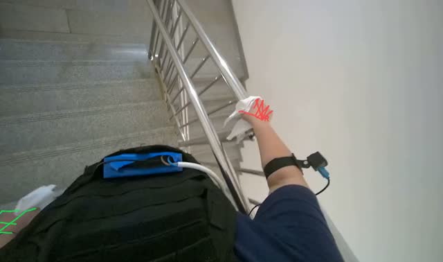 Wiping surfaces in hallway: egocentric robotics sample