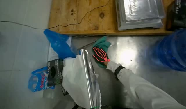 Wiping kitchen table and supplies: egocentric robotics sample