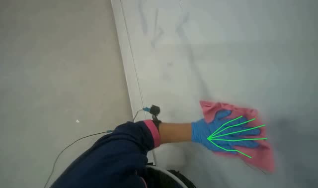 Wiping whiteboard: egocentric robotics sample