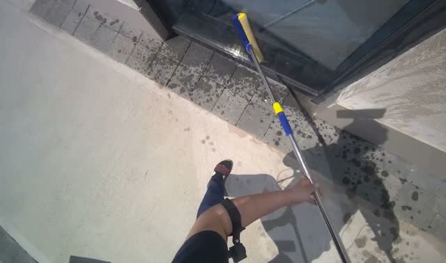 Cleaning building windows: egocentric robotics sample
