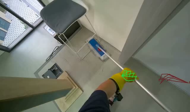 Mopping classroom floor: egocentric robotics sample