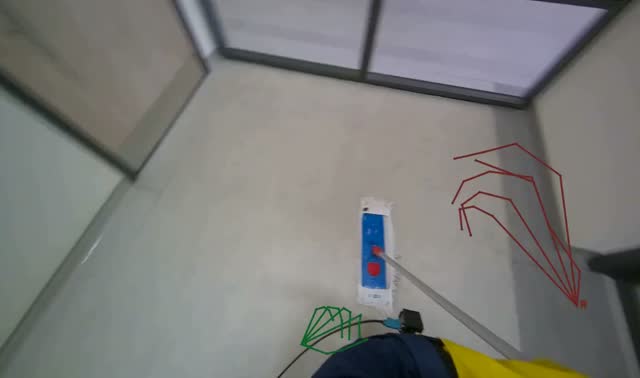 Mopping hallway floor: egocentric robotics sample