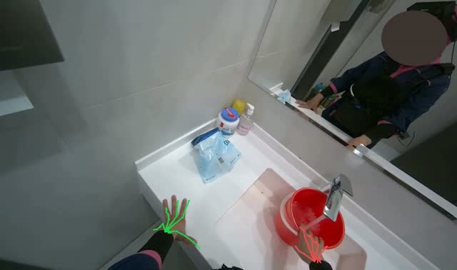 Filling bucket with water: egocentric robotics sample