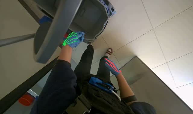 Collecting trash from inside the bucket: egocentric robotics sample