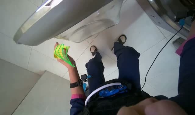 Unloading clothes from washing machine: egocentric robotics sample