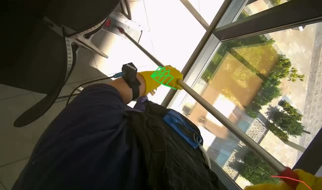 Mopping cafeteria floor: egocentric robotics sample