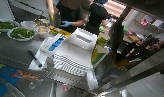 Garnishing meal with herbs and cleaning kitchen: egocentric robotics sample