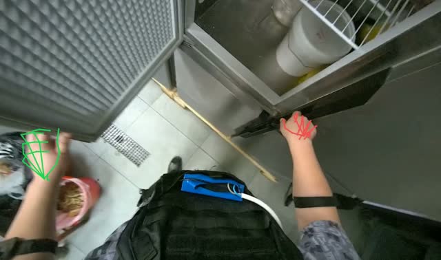 Cutting raw meat on board: egocentric robotics sample