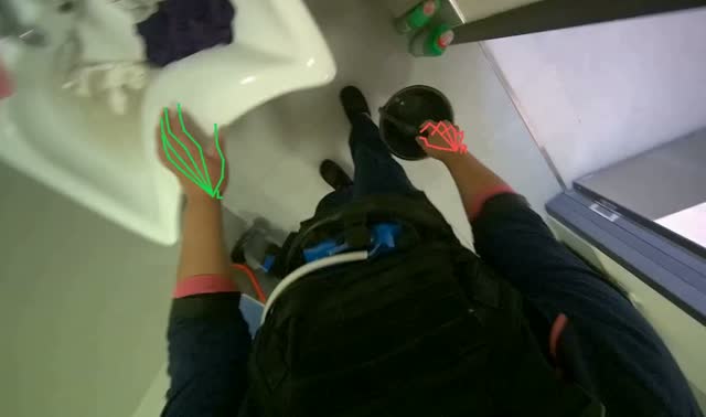 Emptying dirty water from bucket: egocentric robotics sample