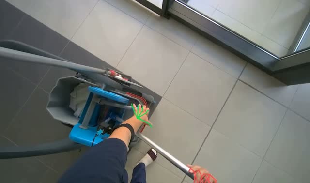 Preparing cleaning equipment: egocentric robotics sample