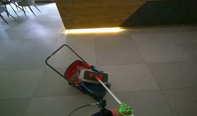 Mopping hallway floor: egocentric robotics sample