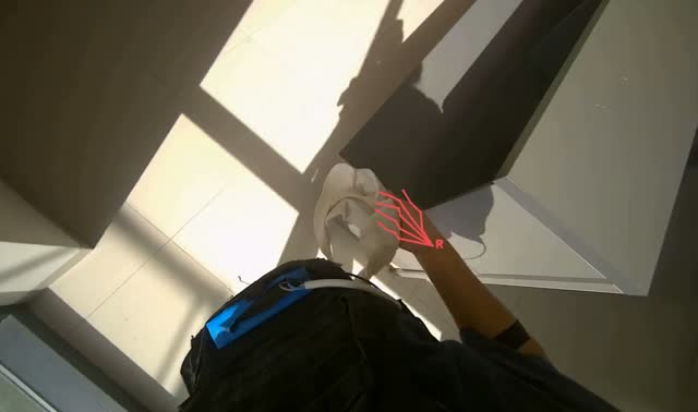 Wiping a dark counter: egocentric robotics sample