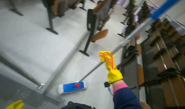 Mopping auditorium floor: egocentric robotics sample