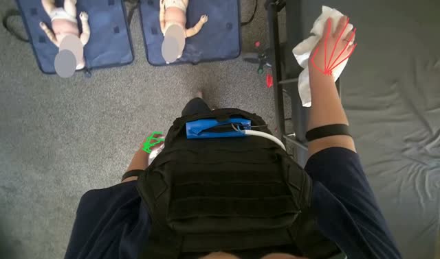 Wiping medical bed frame: egocentric robotics sample