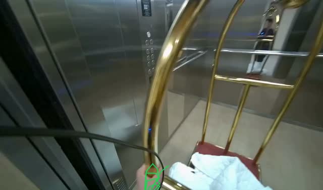 Pushing luggage cart: egocentric robotics sample