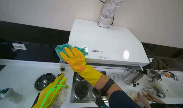 Wiping top of range hood: egocentric robotics sample