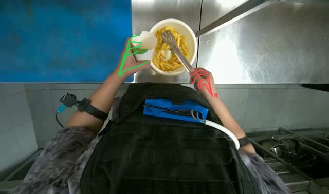 Packaging fries into cup: egocentric robotics sample