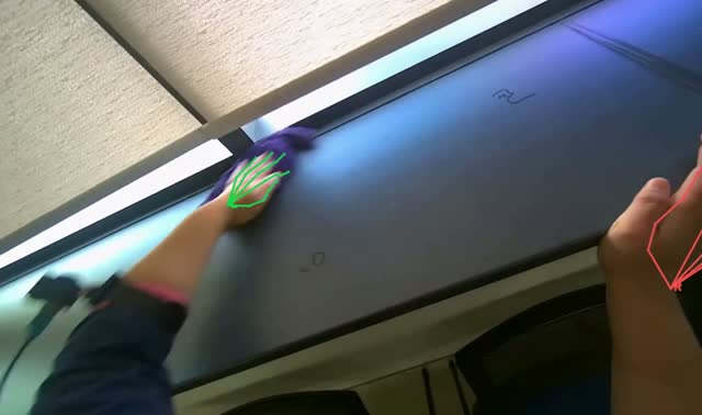 Wiping window sill: egocentric robotics sample