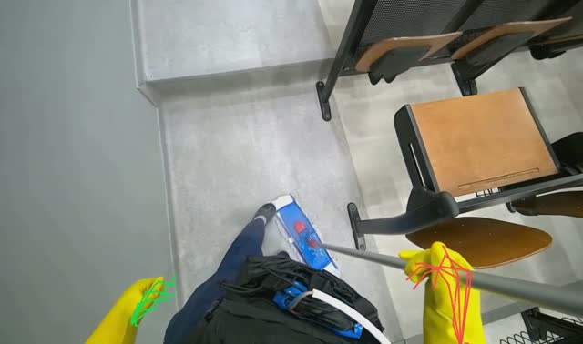 Mopping lecture hall floor: egocentric robotics sample