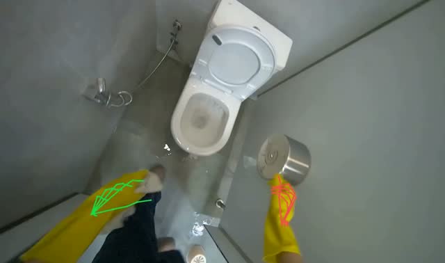 Cleaning toilet stalls: egocentric robotics sample