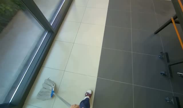 Mopping tiled floor: egocentric robotics sample