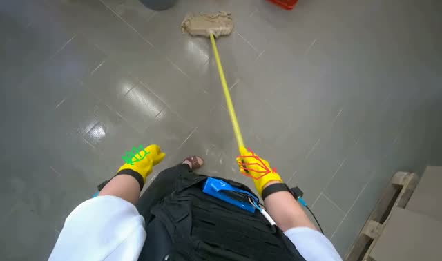 Mopping kitchen floor: egocentric robotics sample