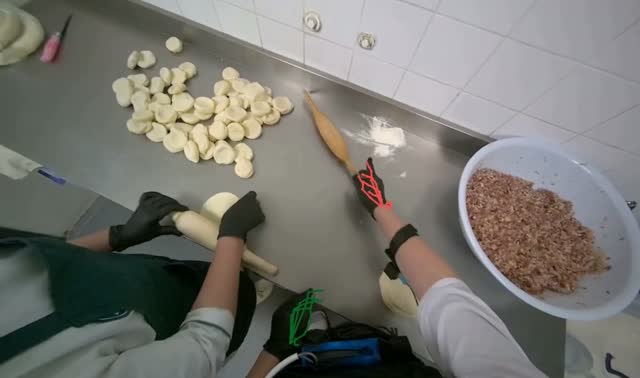 Arranging Dough Sheets: egocentric robotics sample