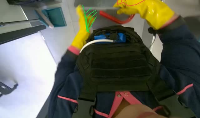 Emptying and refilling mop bucket: egocentric robotics sample