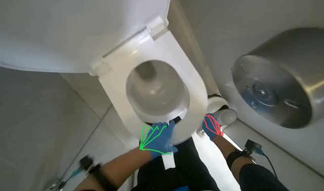 Wiping second restroom toilet: egocentric robotics sample