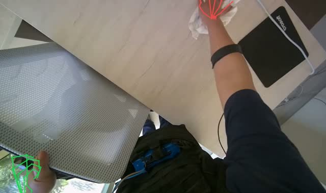 Wiping office surfaces: egocentric robotics sample