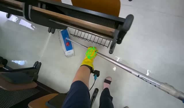 Mopping classroom aisles: egocentric robotics sample