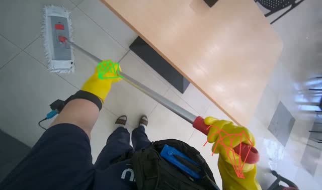 Mopping cafeteria floor: egocentric robotics sample