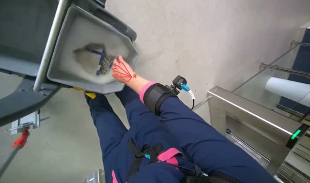 Preparing mop for cleaning: egocentric robotics sample